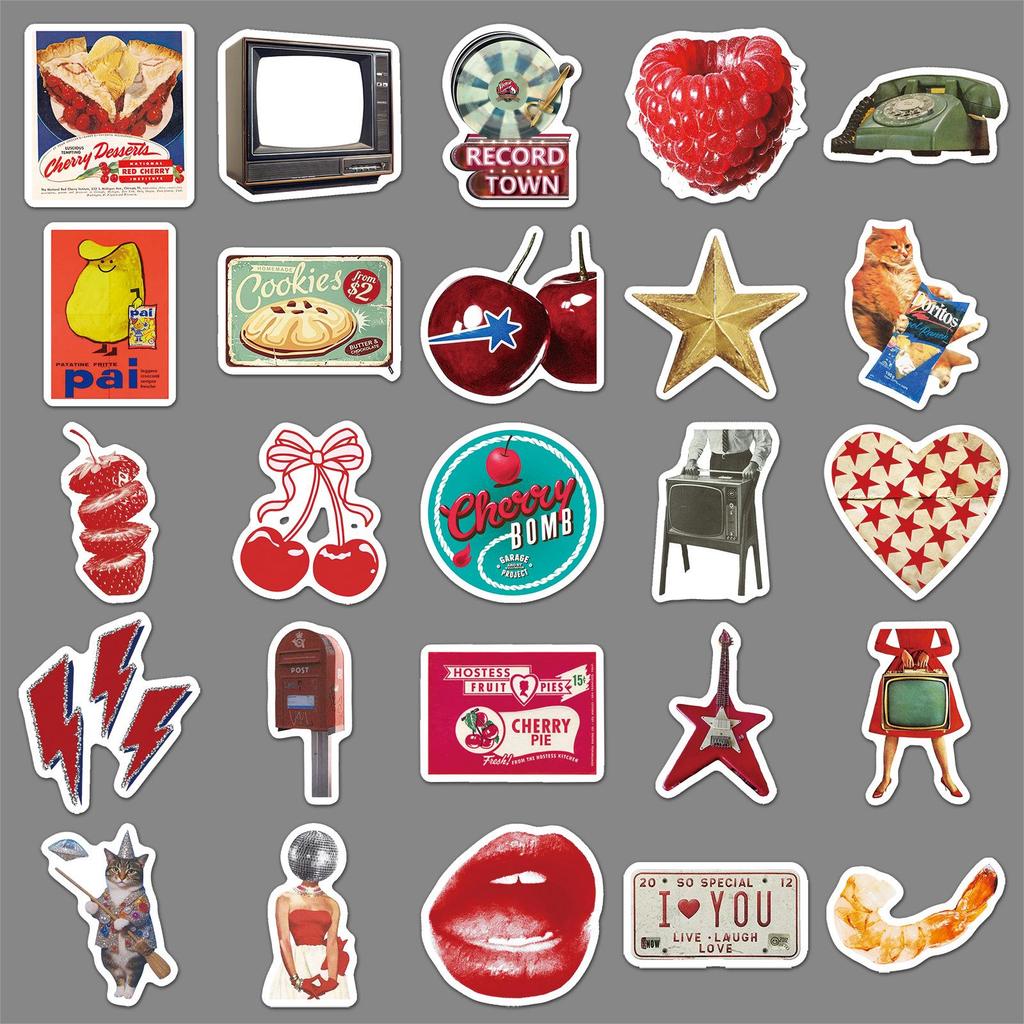 50 Trendige Retro Amerikanische Cartoon-Aufkleber für Notizbücher, Handys und Computer - Wasserdicht & Verspieltes Design