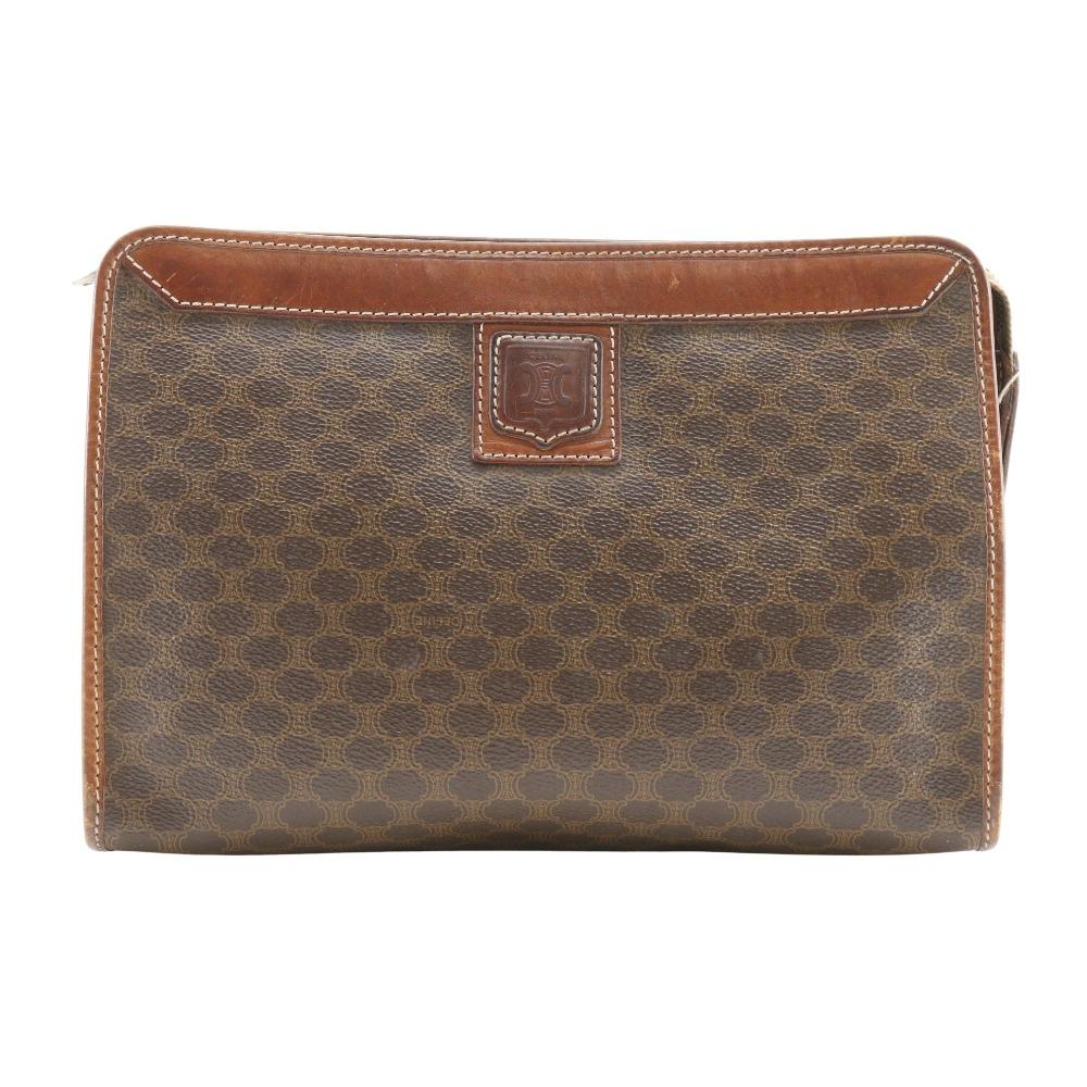 

CELINE Macadam Business Bag Old Celine vintage Brown PVC mens Used