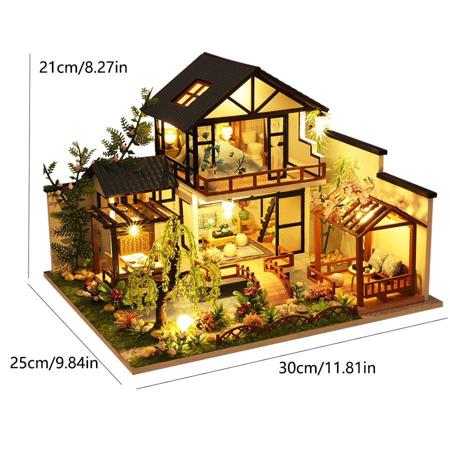 Model de construcție Casă de păpuși Puzzle 3D Mini Kit DIY Producție și Asamblare de jucării de cameră Decorare dormitor de acasă cu mobilier