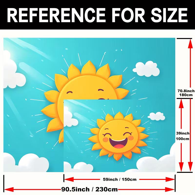 Sfondo Cartone Animato Sole Sorridente 2D Cielo Azzurro Luminoso Sfondo Fotografico