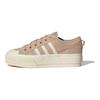 adidas Originals Nizza Platform Comfortable Versatile Non-Slip Durable Low-Top Skate Shoes Unisex Sneakers Light-Brown JQ9150