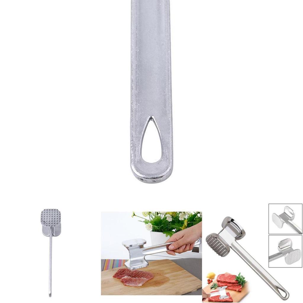 Durable Aluminum Meat Tenderizer Hammer With Dual Sides For Beef And Chicken Preparation