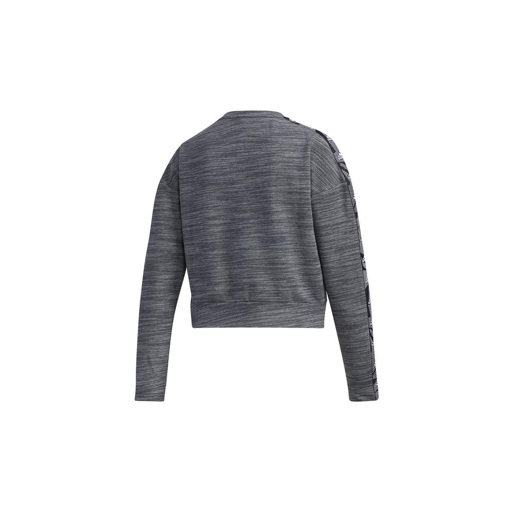 adidas Short Round Neck Pullover Sweatshirt Women Tops Dark-Grey GE1131