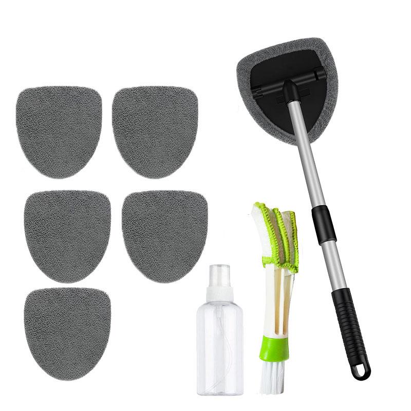 Telescopic Microfiber Car Window Cleaning & Defogging Brush Set