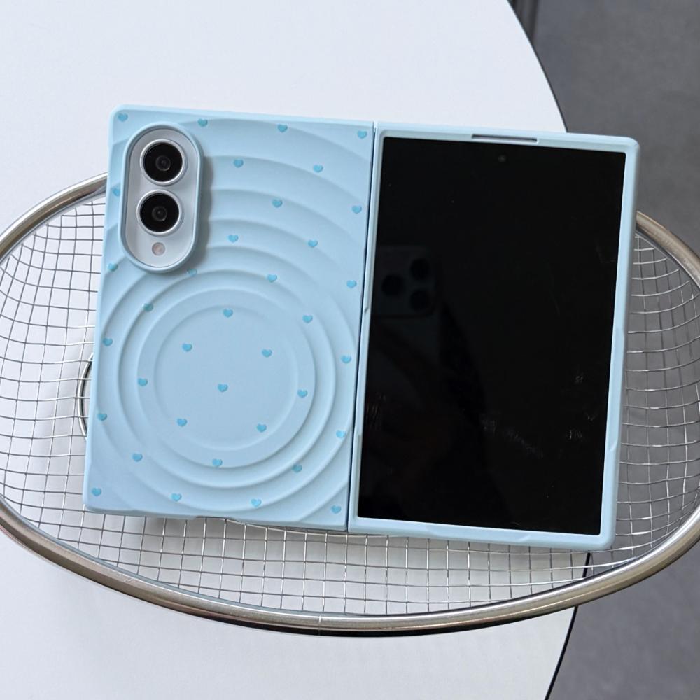 Candy Silicone Soft Ripple Magnetic Phone Case For Samsung Galaxy ZFold 8 Cute Heart Shockproof Bumper Wireless Charging Cover