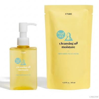Etude Real Art Cleansing Oil Moisture Set (Main Bottle 185ml + Refill Pouch 185ml) (+Free Gift)