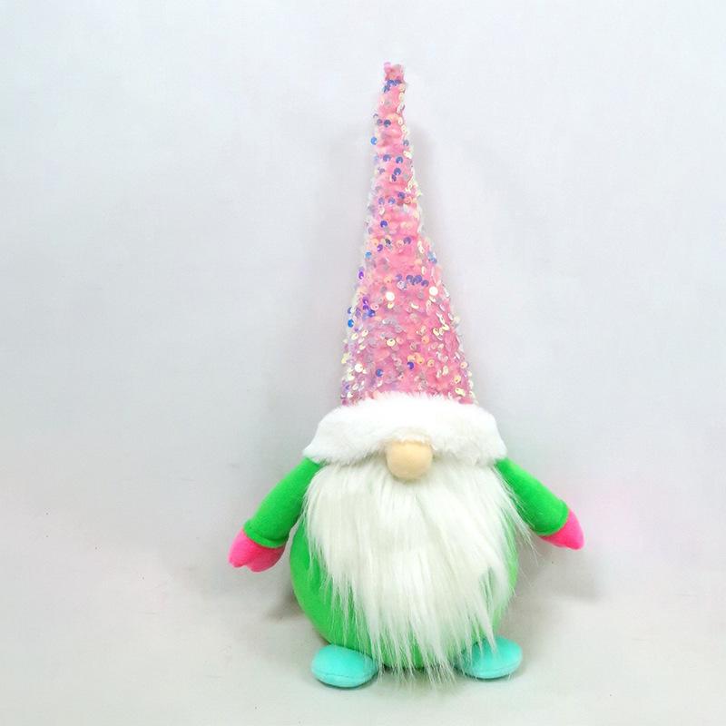 Telescopic long-legged plush doll creative Christmas ornament ornament cartoon Santa Claus shape fabric doll
