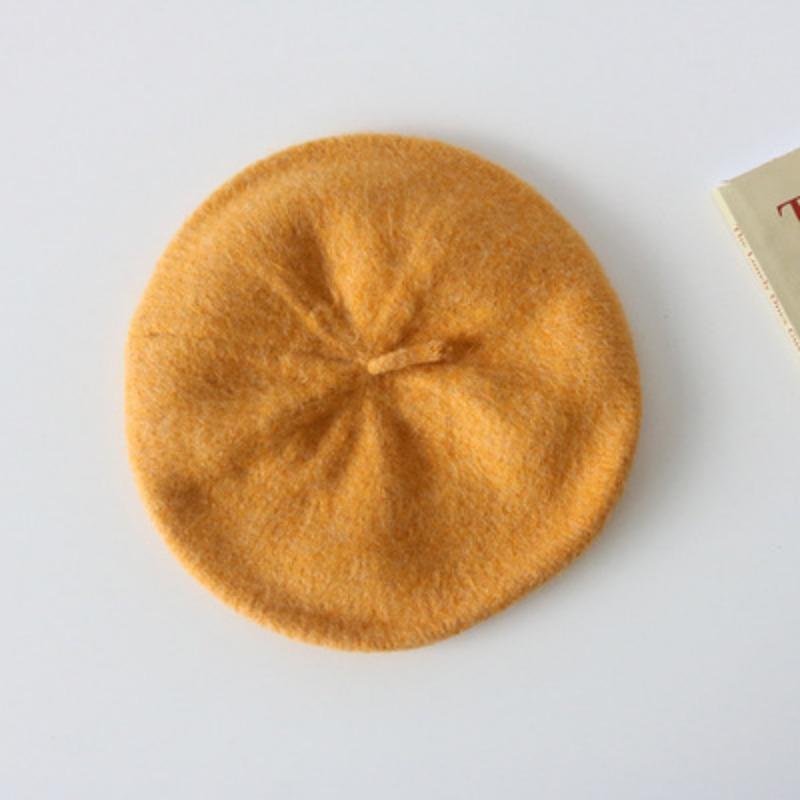 Hat Women's Winter Cashmere Beret Knitted Wool Bud Painter Hat Autumn Retro British Japanese Korean Style Trend