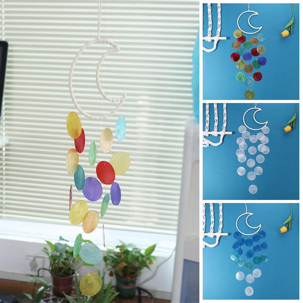 Moon Shapes Small Hanging Wind Chimes Colorful Moon Dream Catchers  for Room Window Balcony