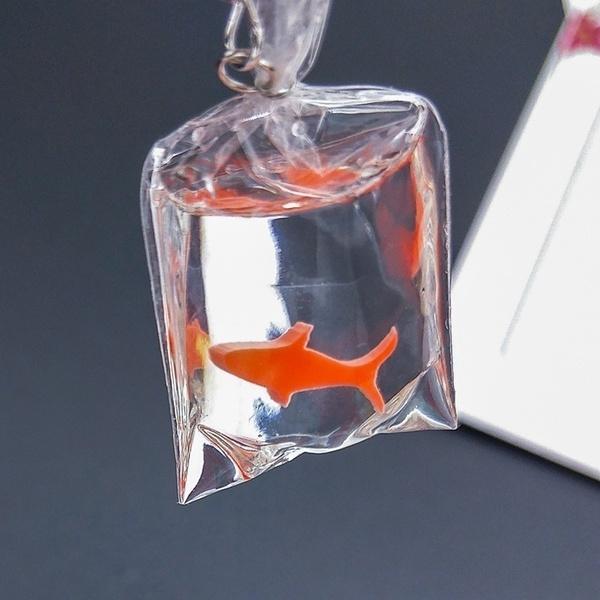 Harz Goldfisch Nachahmung Wasser Tasche Ohrringe Schöne DIY Handgemachte Goldfisch Candy Tasche Anhänger Ohrringe
