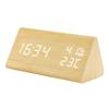 Electronic Alarm Clock LED Digital Clock Bedside Small Alarm Clock Voice-controlled Luminous Electronic Clock Wooden Clock