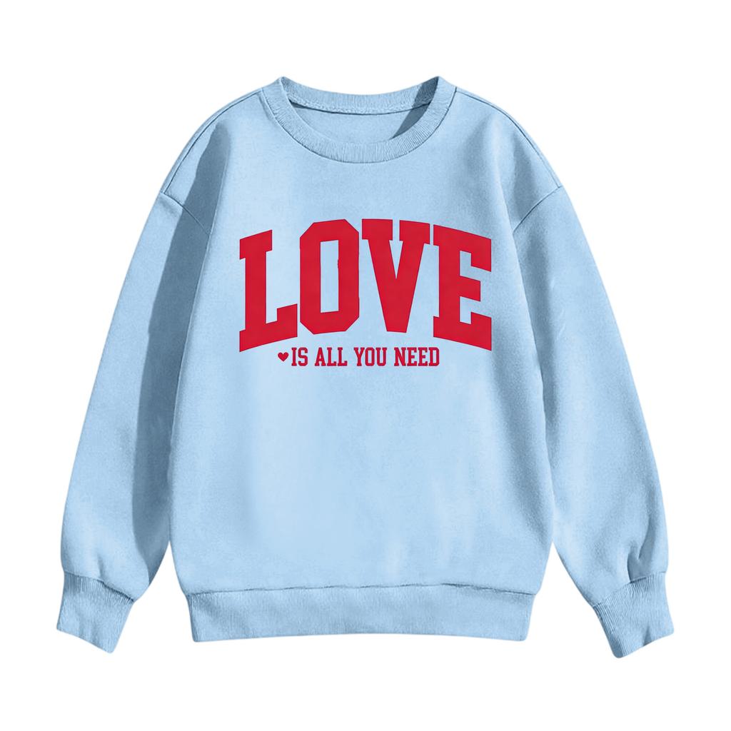 Kinder Freizeit Rundhals Bedruckter Pullover Langarm Kapuzen-Sweatshirt Oberteil