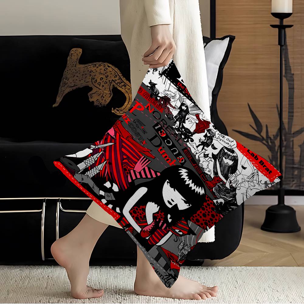 Comics Emily The Strange Classic Vintage Cushion Cover Decorative Pillow Sofa Home Decor Case Pillow Cases