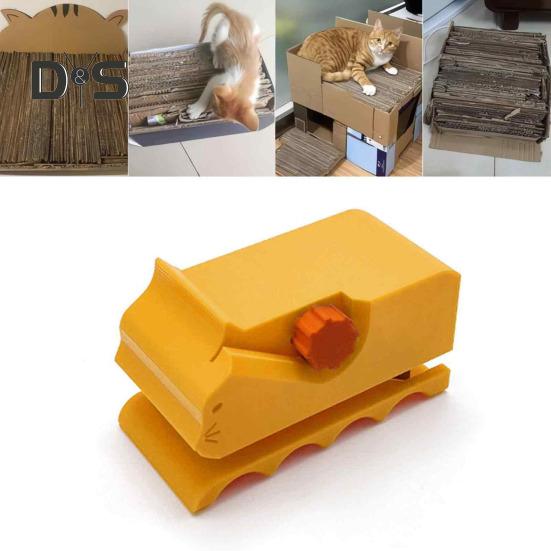 Cutter de carton pentru zgârierea pisicilor, tăietor de formă de pisică imprimat 3D, instrument de reciclare a cartonului portabil pentru zgârierea pisicilor DIY
