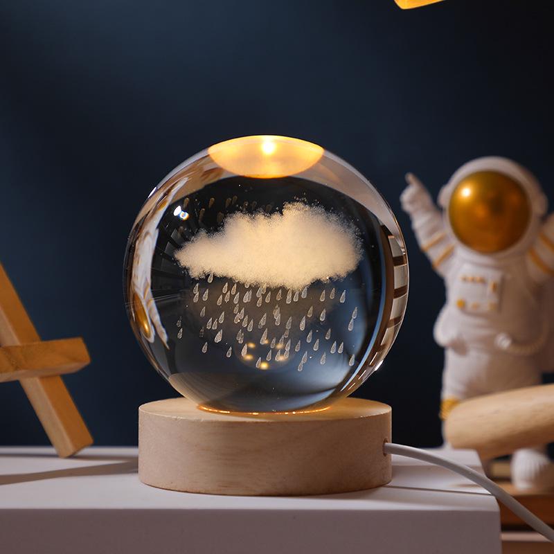 Galaxy Crystal Ball Starry Night Light: Elegant Tabletop Decoration and Perfect Gift for Birthdays or Valentine's Day.