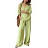 Nuova collezione primavera 2026 abbigliamento donna, Europeo, Americano Amazon cross-border, set di pantaloni larghi a gamba larga tinta unita alla moda e casual