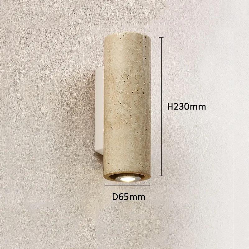 Wabi Sabl Yellow Marble Wall Lamp Japan Bedroom Bedside LIving Room Wall Llght Travertine Stair Corridor Decor Lighting Fixture