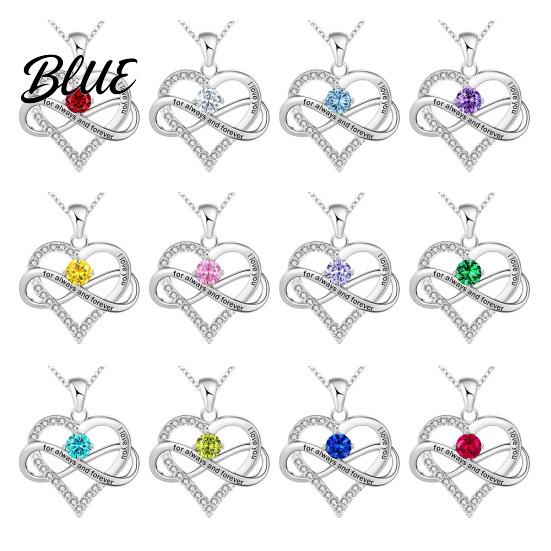 Love Message Necklace Heart for Women Romantic I You Forever