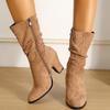 Large Size Boots Women'S Shoes Outer Shoes High Heels Spring, Autumn And Winter Small Batch Customization
