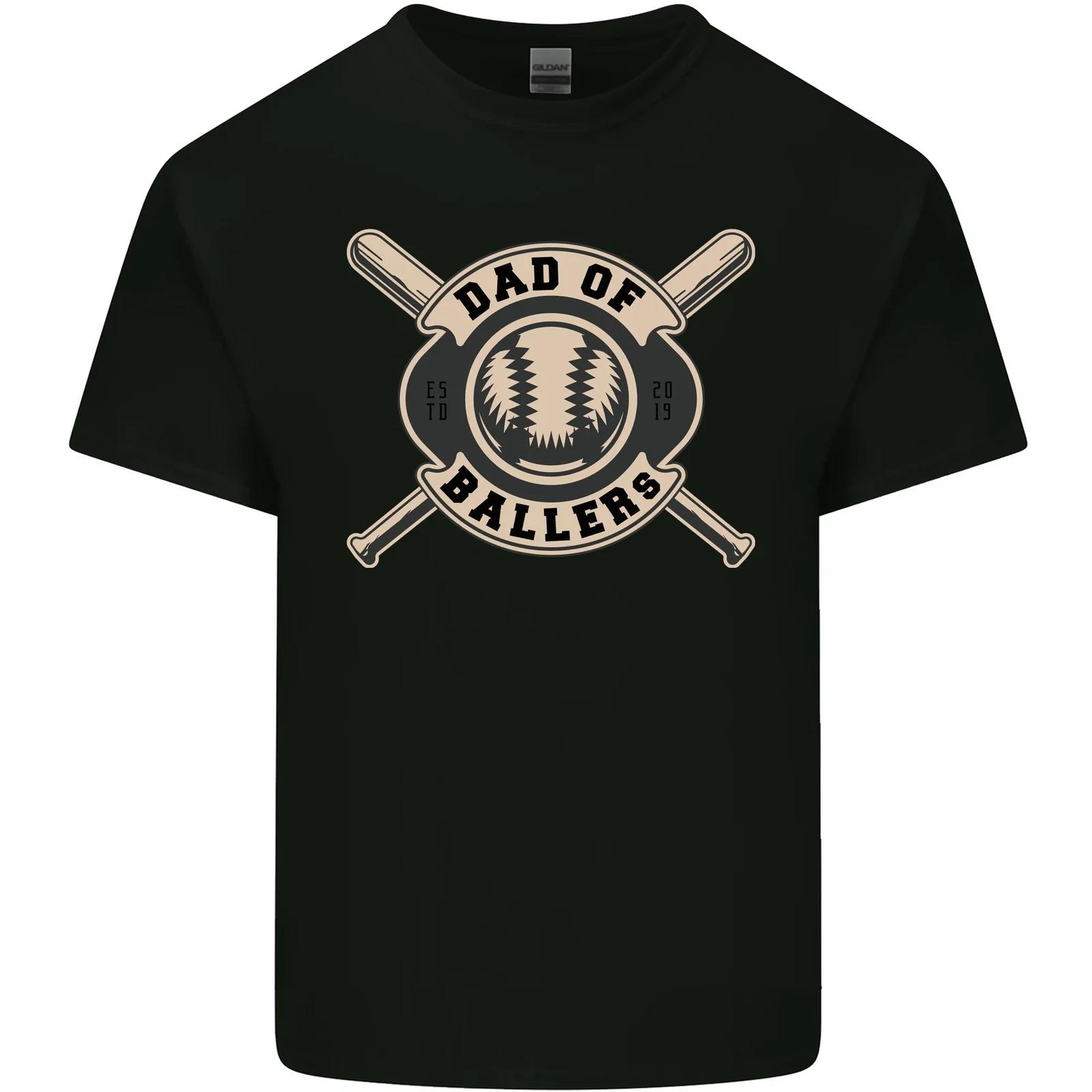 Baseball Dad of Ballers Funny Fathers Day Kids T-Shirt Childrens XL