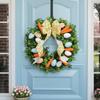 Carrots Design Front Gate Wreath Colorful Eggs Door Hanger Front Door Hanging Garlands  Party Decor