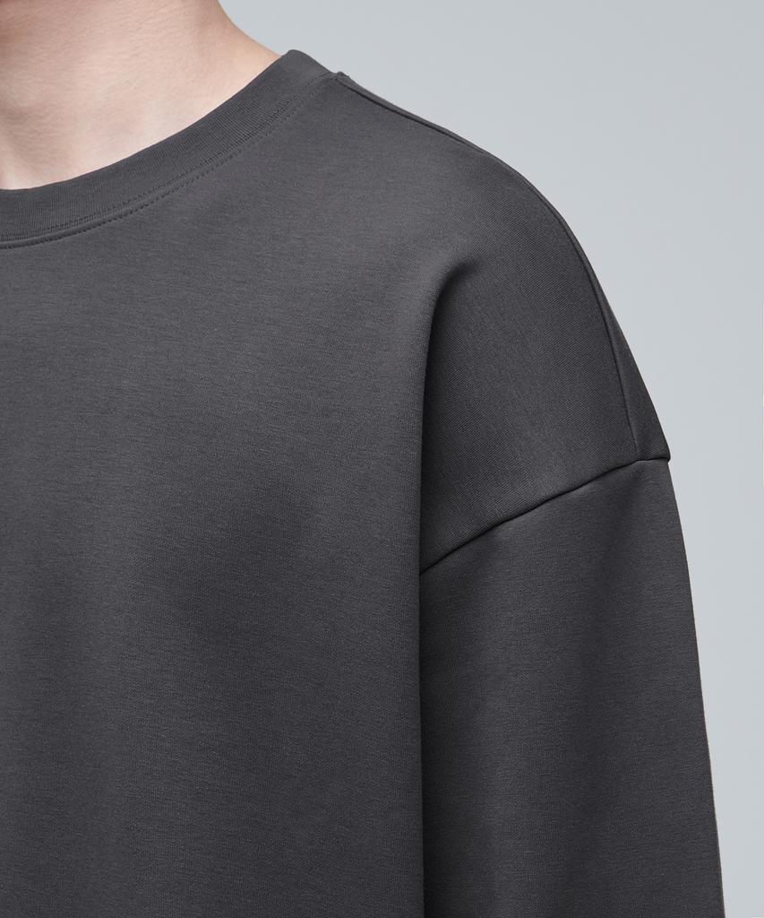 MUSINSA STANDARD Flat Terry Oversized String Sweatshirt [Gunmetal]