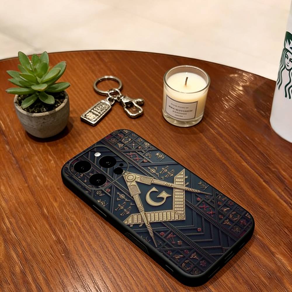 F-Freemasonry S-Symbol Phone Case  Soft  Silicone black For IPhone 17 16 15 14 13 12 11 X XR Plus Pro Max Plus