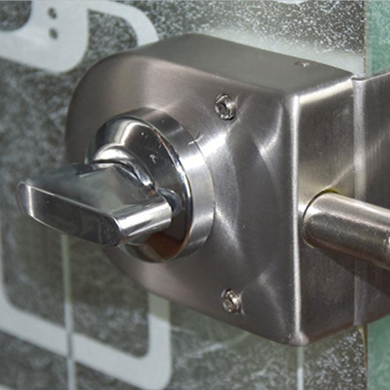 Glass Door Floor Lock Single Bolt Keyless Anti-Theft Locks Door Slide for Latch