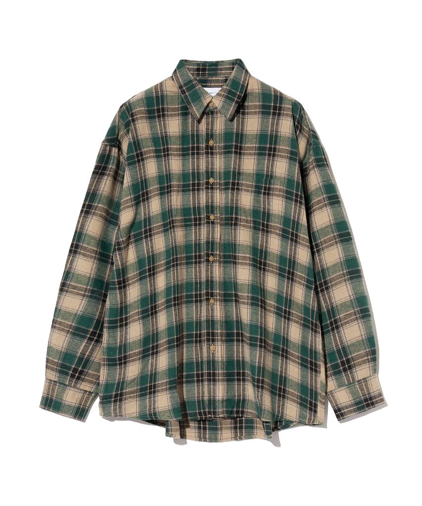 STANDARDERROR 87-Stan088 Hav Vintage Oversize Kieszeń Długi Rękaw Koszula w Kratę Zielona