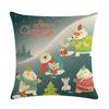 Nordic Cartoon Christmas Polar Bear Animal Print Cushion Cover Decorative for Sofa Linen Pillow Case Home Decor 45X45CM
