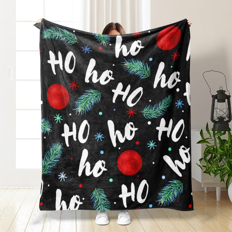 3D Christmas Elk Theme Flannel Throw Blanket Soft Lightweight Warm for Living Room Bedroom Bed Sofa Couch Kids Adults Gifts