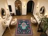Hamsa Hand Evil Eye Floral Carpet Flooring Boho Oriental Vintage Framed Art Printed Square Floor Rug for Household Space Decorat