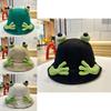Chic Fisherman Frog Hat Womens Cartoon Sunshade Bucket Hat For Spring Summer