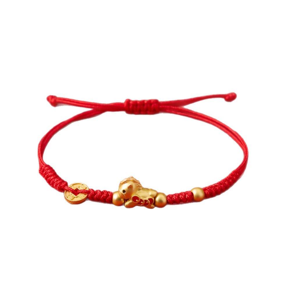 2026 Pferdejahr Pferdejahr Armband Tierkreisjahr Glücksarmband Glückliches Pony Rote Schnur Paar