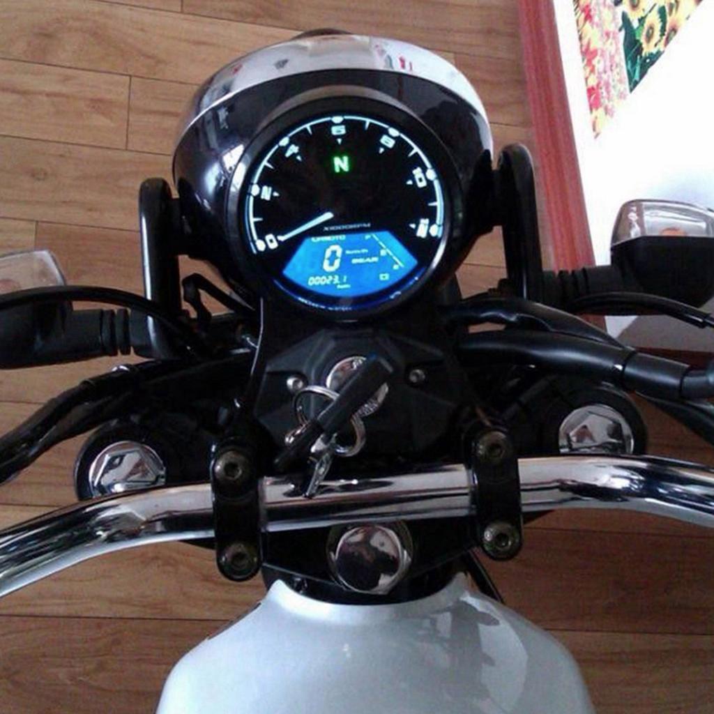 Motorrad LCD Meter Kilometerzähler Drehzahlmesser Geschwindigkeitsmesser Multifunktions Ölstandsanzeige DC 12V