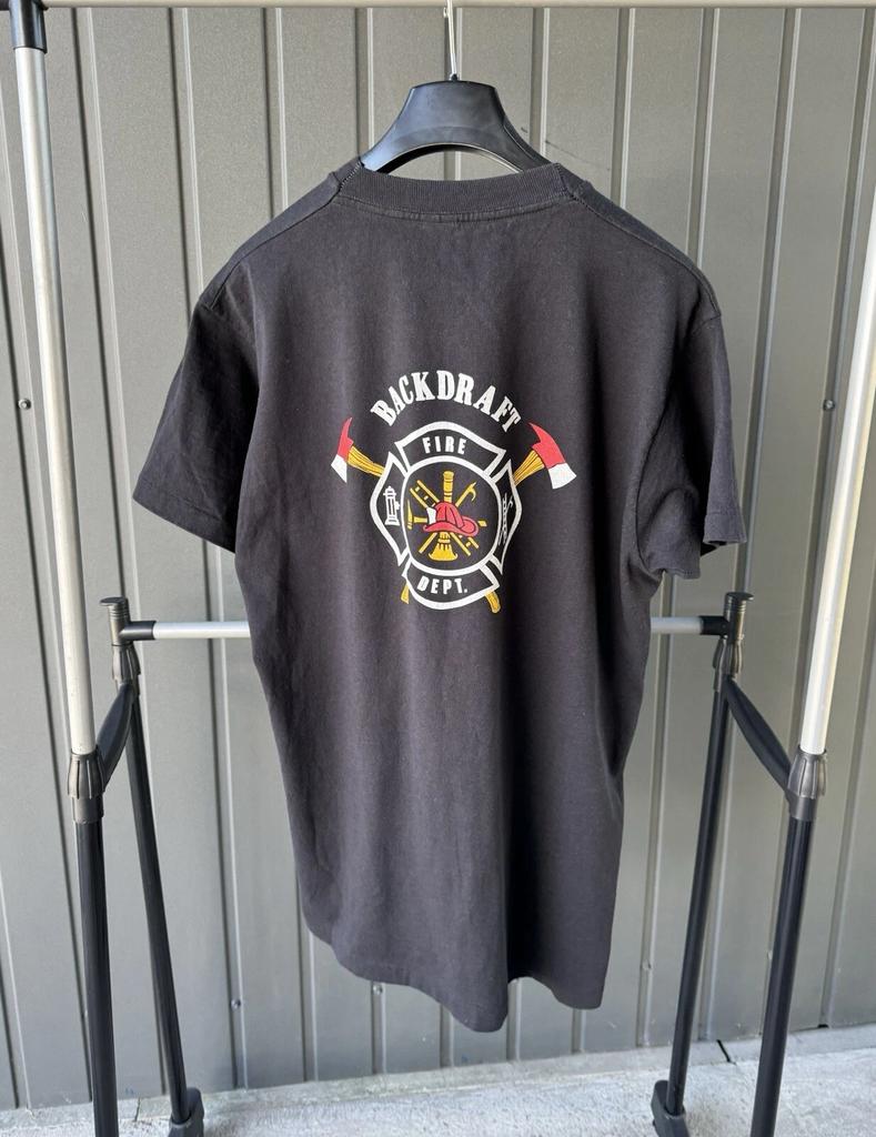 Vintage 90s Backdraft Movie Fire Dept T Shirt USA