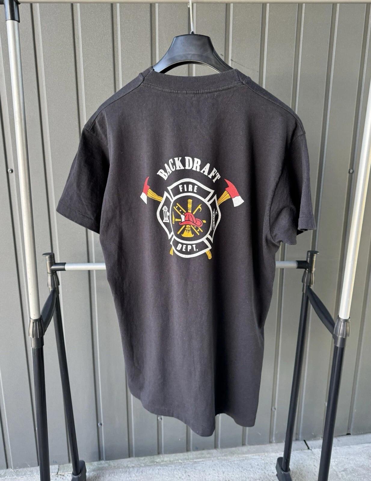 Vintage 90s Backdraft Movie Fire Dept T Shirt USA 2XL