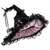 Lace Witch Hat Wide Brim Pointed Top Bow Gothic Costume Halloween Hat for Women Cosplay Party Dress Up