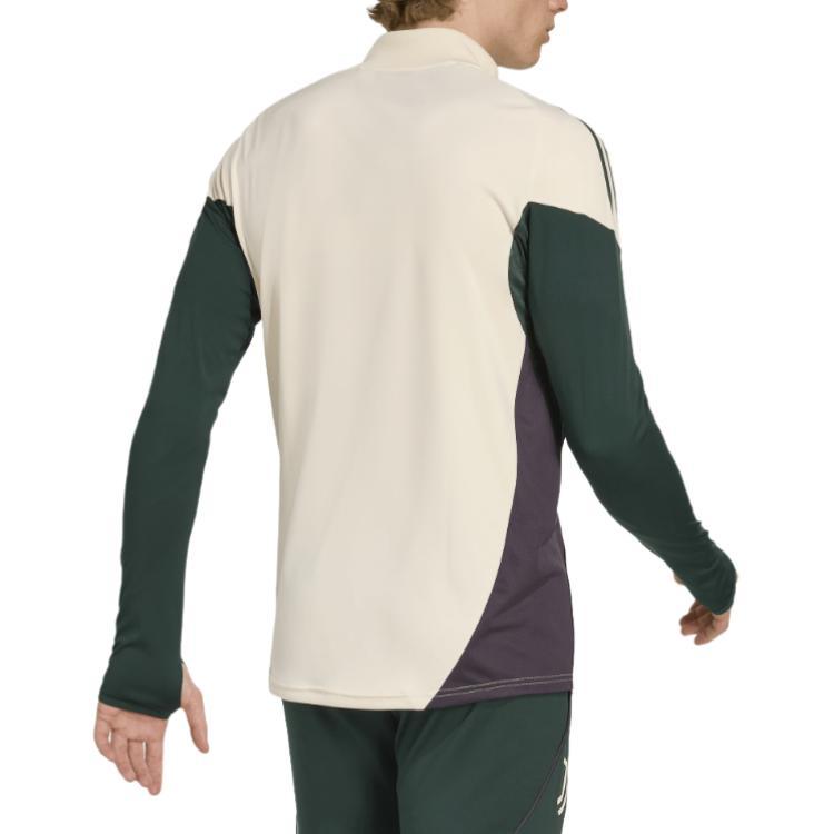 adidas Juventus EU TR Top Color Block Logo Slim Fit Stojáček Dlouhý rukáv Fotbalové tričko Pánské topy JN7469