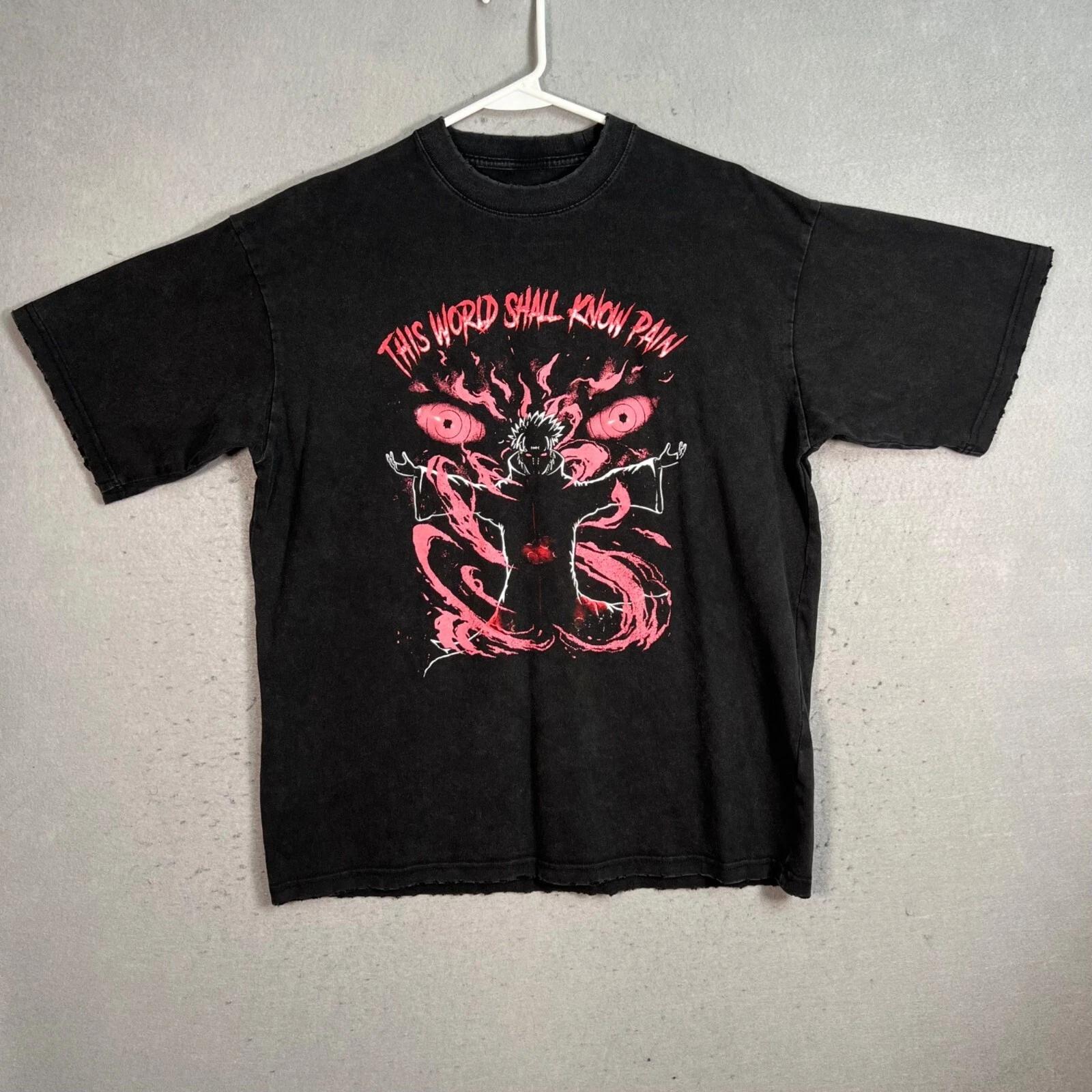 This World Shall Know Pain Anime Design Dragon Ball Z T Shirt Adult Large Men S