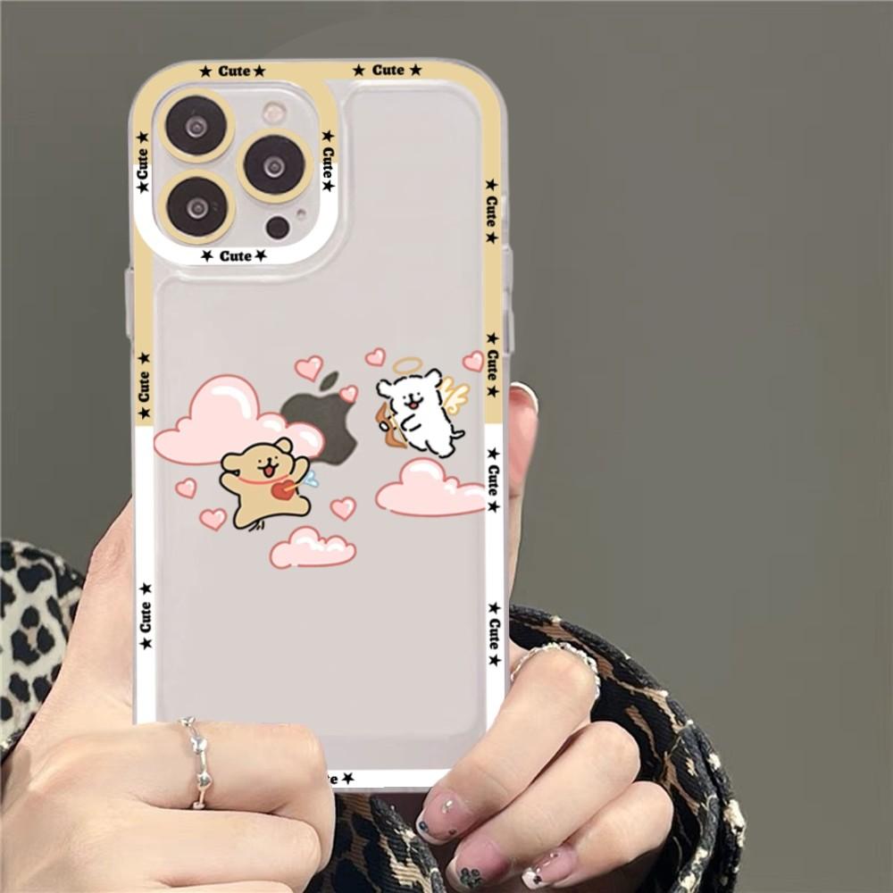 Cartoon Line Dog Phone Case For iPhone 14 13 12 11 Pro Max XS X XR SE 2020 6 7 8 Plus Mini Protective Cover
