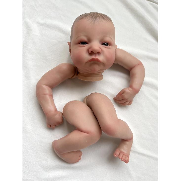 19 Inch Levi Awake Reborn Baby Doll Part NPK Lifelike 3D Painted with Visible Veins Includes Cloth Body