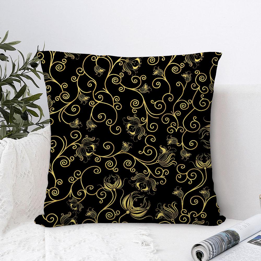 European Style Geometric Vine Pillow Case Plush Fabric Soft Pillowcase Double Sided Print Sofa Cushion Cover Throw Pillow Cover