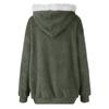 Women's Casual Solid Color Loose Plush Hooded Jacket With Pockets Zippered
