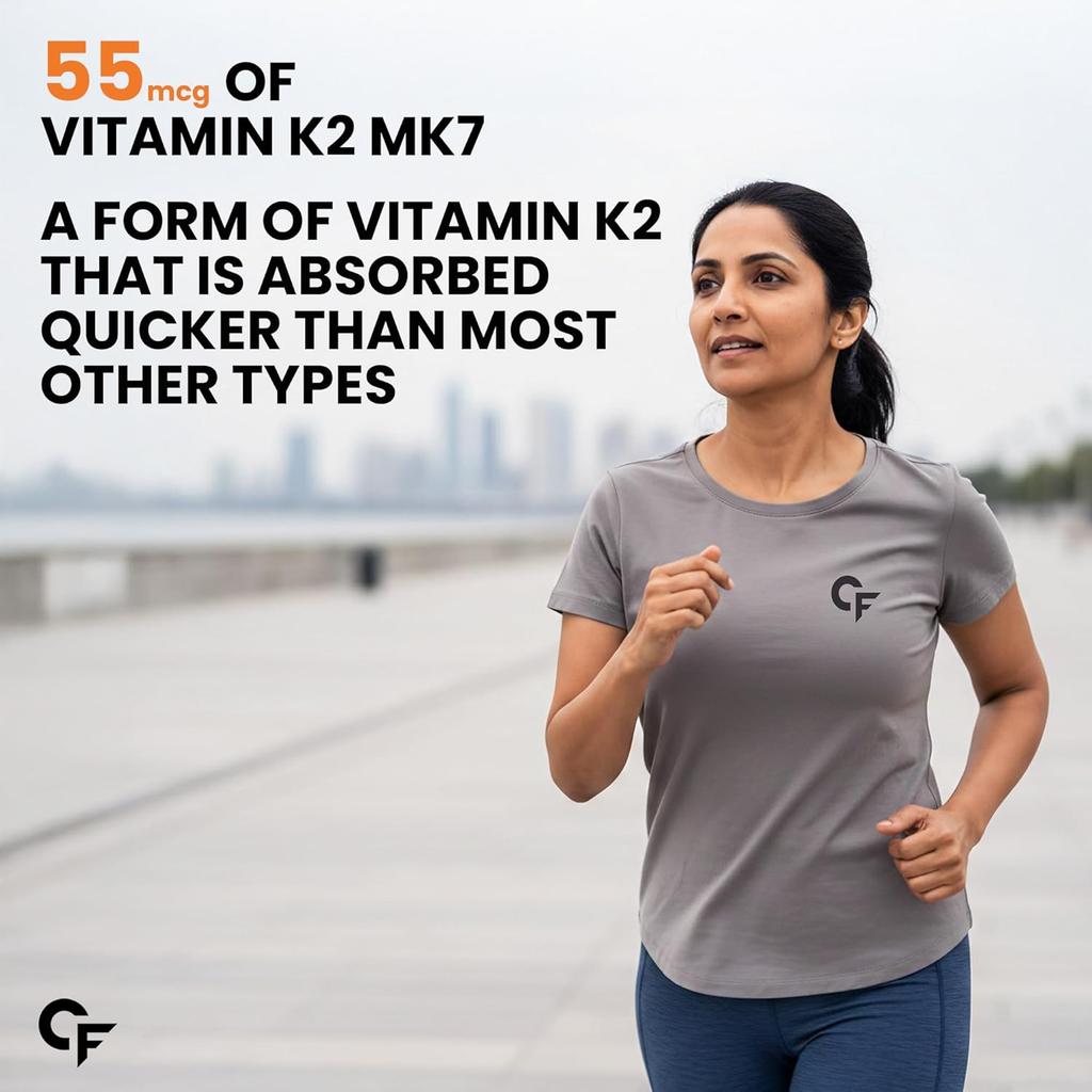 Carbamide Forte Vitamin D3 K2 Supplement 120 Tablets for Bone, Heart, and Calcium Support