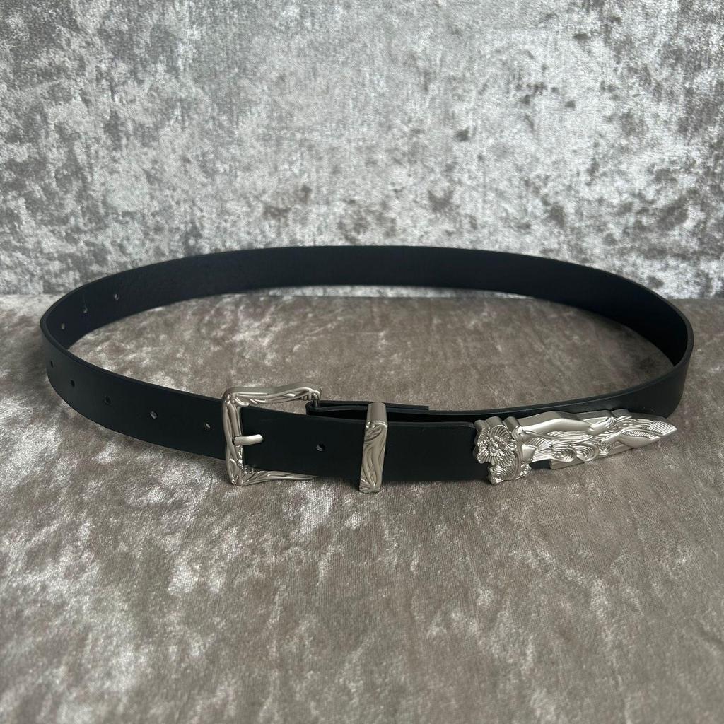 Western Retro Leather Belt Set - Unisex, Fashionable, and Versatile
