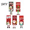 Christmas Hanging Banners Banner Decorations with Rope, Elf/Snowman/Gnome/Snowman Festive Flags for Doorway Foldable Holiday Door Sign Patio and Wall