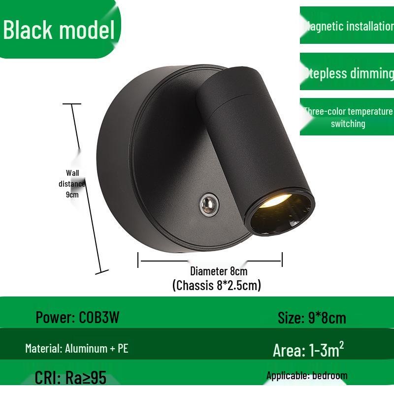 Wire-Free Charging Wall Lamp: Modern Magnetic Adjustable Spotlight & Night Light