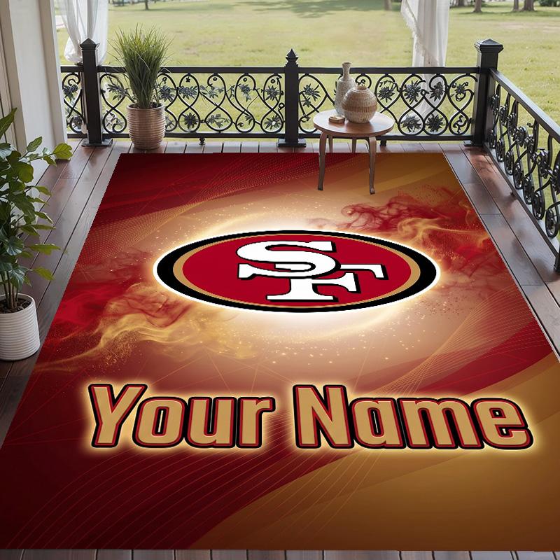 Custom Text Printed Rug San Francisco 49ers Non Slip Floor Carpet For Home Room Decor