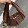 Retro Suede Leopard Print Single Oulder Bag for Women Autumn Winter Faionable Lightweight Underarm Bag Large Capacity Handbag